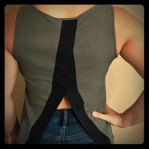 Olive Green Open Back Tank